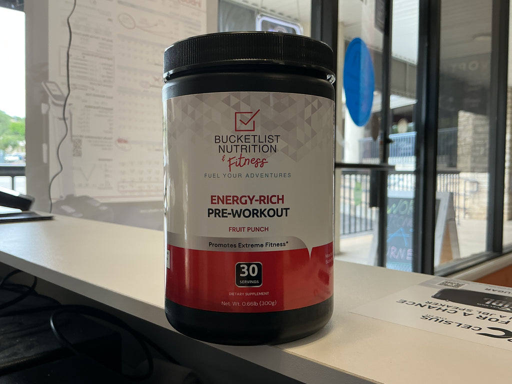 Energy rich pre-workout – bucket list, nutrition - ATX Supplements & Nutrition
